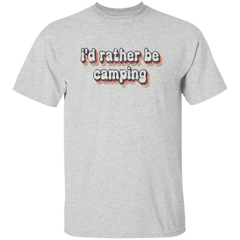 YOUTH I'd Rather Be Camping T-Shirt for Girl Scouts and Girls Camp Ash