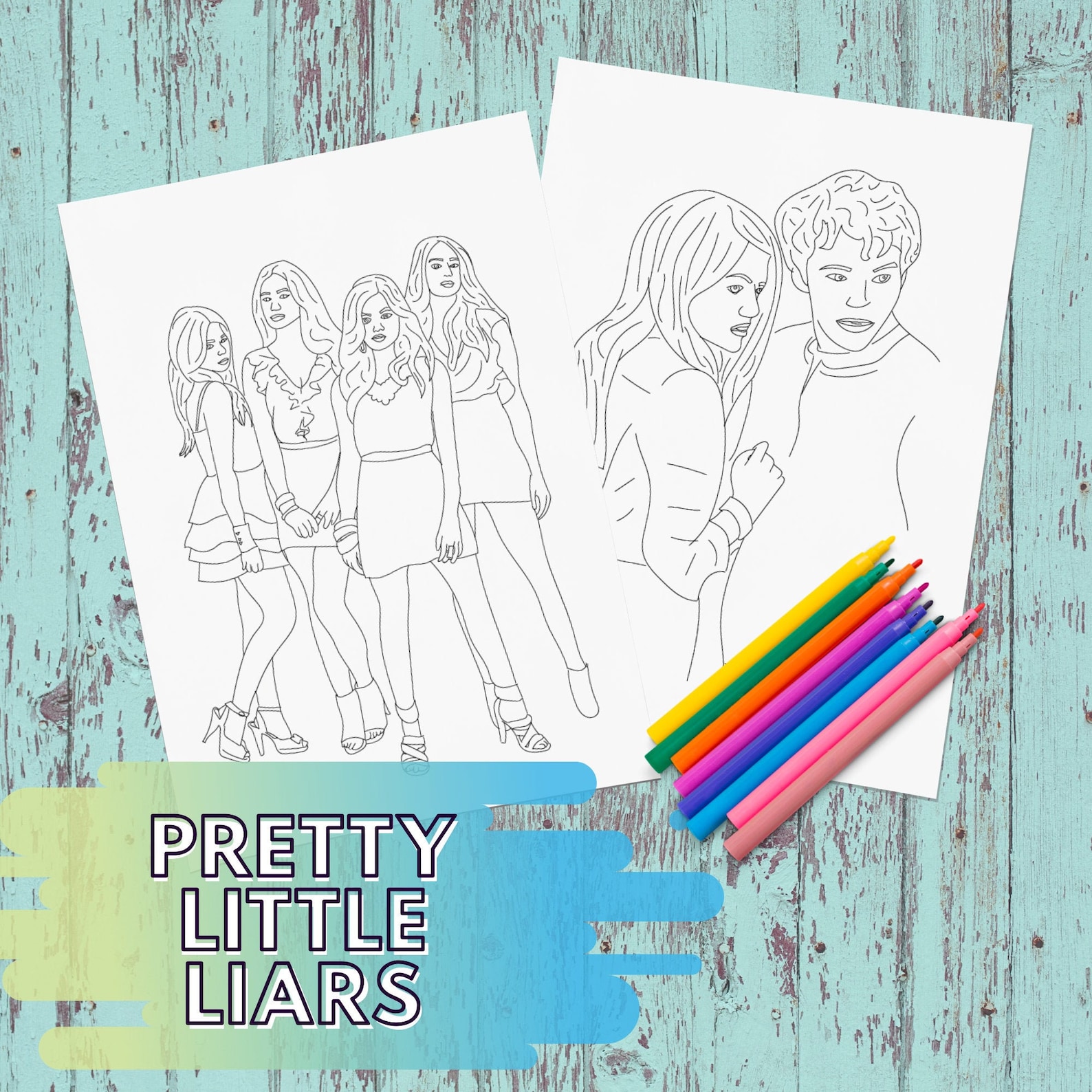 Pretty Little Liars Coloring Pages Instant PDF Download Etsy