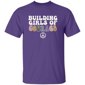 YOUTH Building Girls of Courage - Girl Scouts T-shirt for Daisies, Brownies, and Juniors Purple