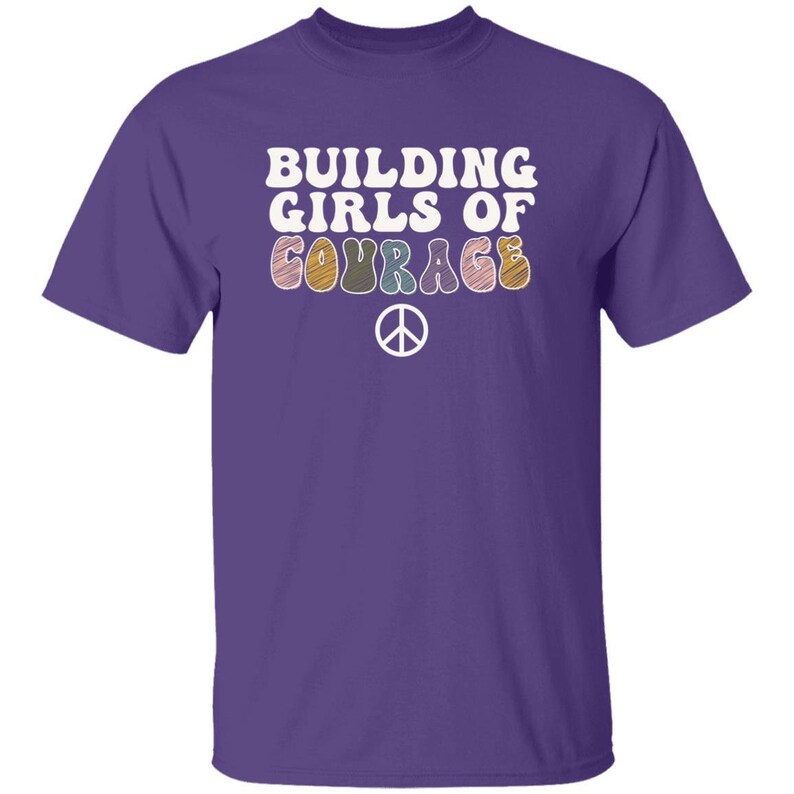 YOUTH Building Girls of Courage - Girl Scouts T-shirt for Daisies, Brownies, and Juniors Purple