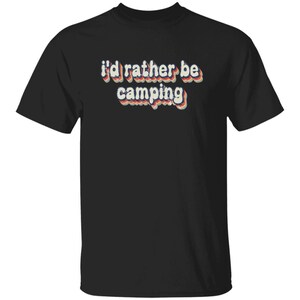 YOUTH I'd Rather Be Camping T-Shirt for Girl Scouts and Girls Camp Black