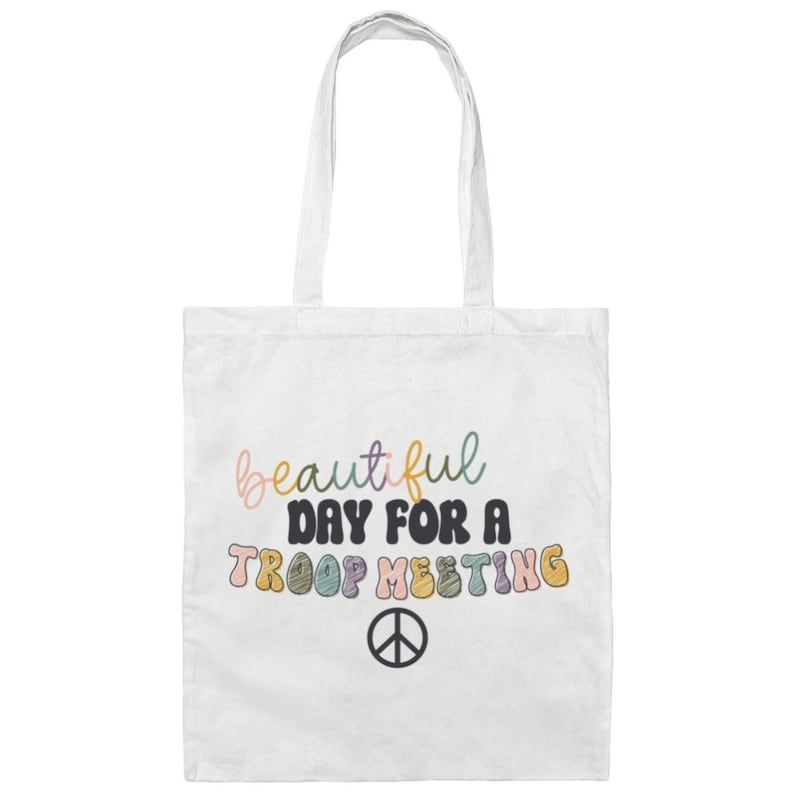 Beautiful Day for a Troop Meeting - Girl Scout Troop Leader Tote Bag White