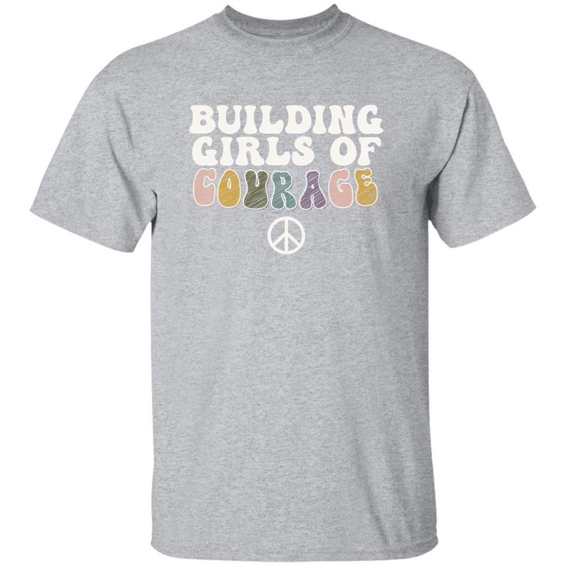 YOUTH Building Girls of Courage - Girl Scouts T-shirt for Daisies, Brownies, and Juniors Sport Grey