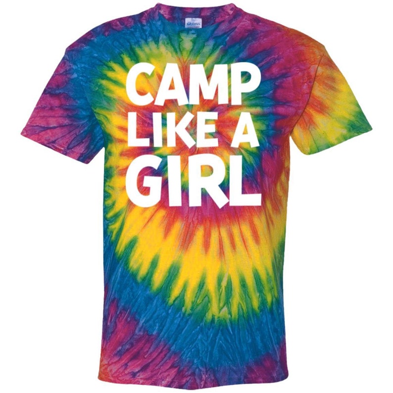 Adult Tie-Dye Tee - Camp Like a Girl -for camp counselors and Girl Scout troop leaders - Adult Plus Size T-Shirt image 1