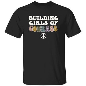 YOUTH Building Girls of Courage - Girl Scouts T-shirt for Daisies, Brownies, and Juniors Black