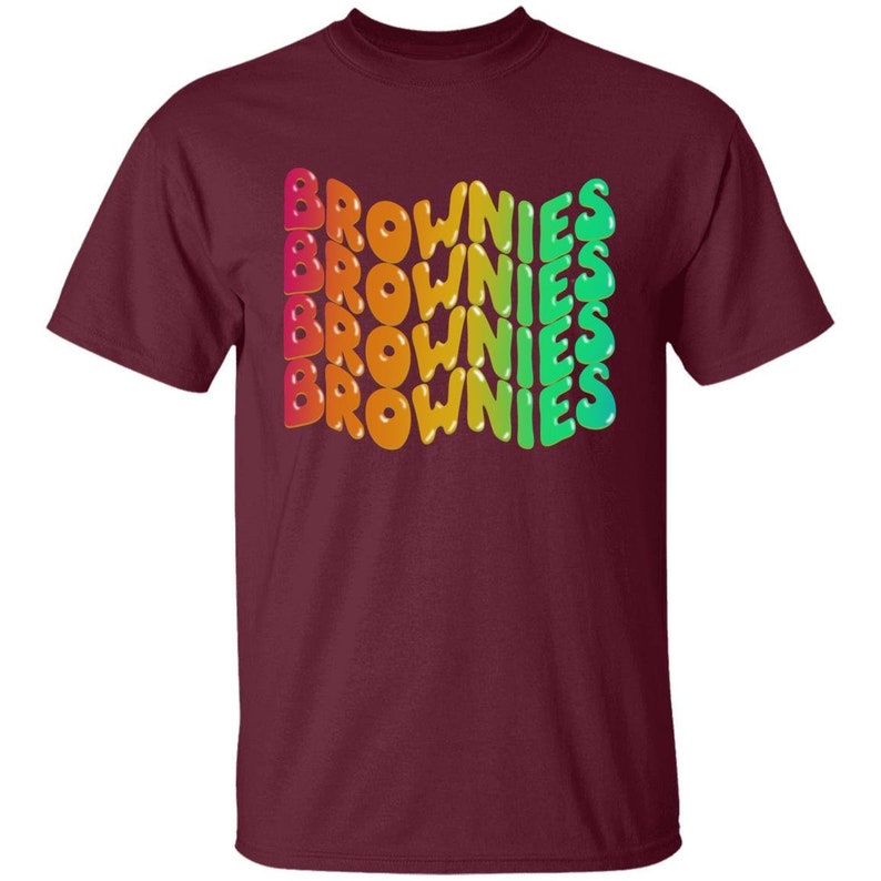 YOUTH Brownie Girl Scouts T-Shirt Girl Sizes Maroon