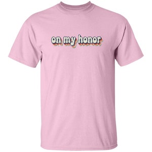 YOUTH On My Honor T-Shirt for Daisy, Brownie and Junior Girl Scouts Light Pink