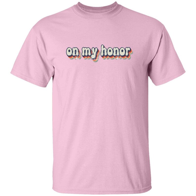 YOUTH On My Honor T-Shirt for Daisy, Brownie and Junior Girl Scouts Light Pink
