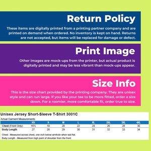 May include: Size chart for a unisex short-sleeve t-shirt. The chart shows measurements in inches for chest and body length for sizes XS to 4XL. The chart is titled "Unisex Jersey Short-Sleeve T-Shirt 3001C".