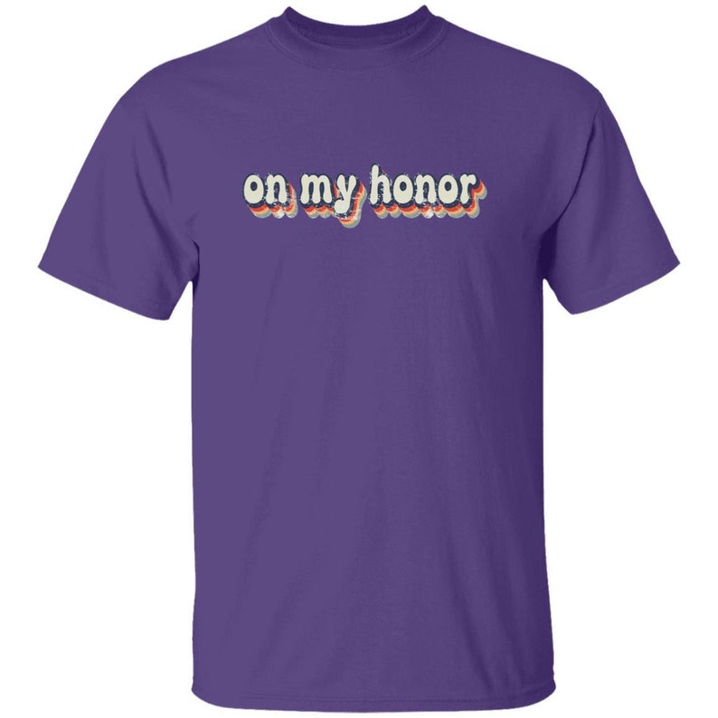 YOUTH On My Honor T-Shirt for Daisy, Brownie and Junior Girl Scouts Purple