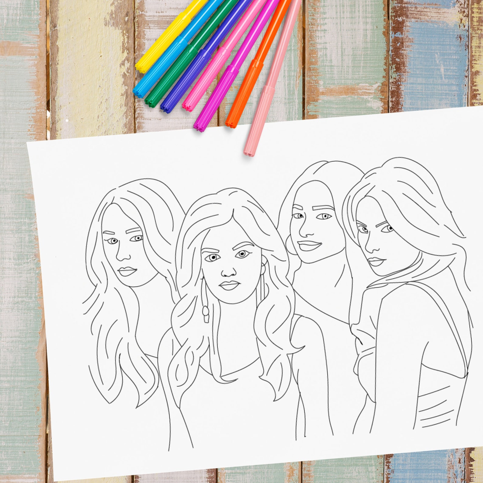 Pretty Little Liars Coloring Pages Instant PDF Download Etsy
