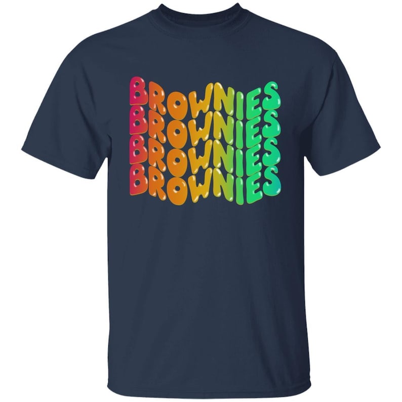 YOUTH Brownie Girl Scouts T-Shirt Girl Sizes Navy