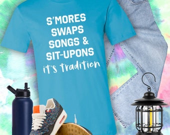 ADULT Troop Leader Girl Scout Camp Traditions List Tee