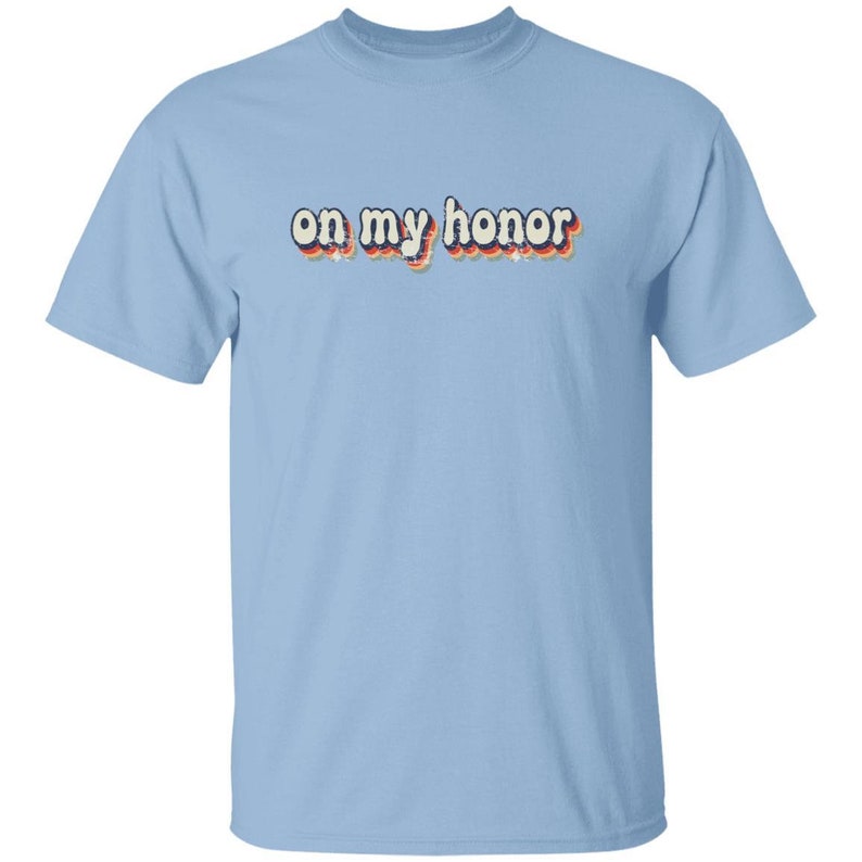 YOUTH On My Honor T-Shirt for Daisy, Brownie and Junior Girl Scouts Light Blue