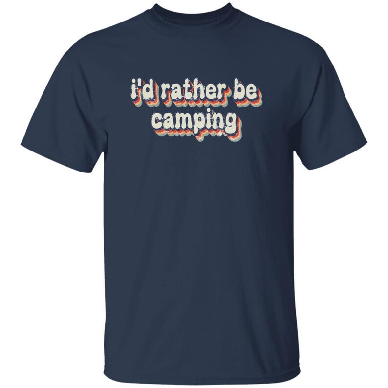 YOUTH I'd Rather Be Camping T-Shirt for Girl Scouts and Girls Camp Navy