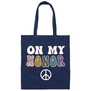 On My Honor Girl Scout Tote Bag for Troop Leaders and Cadettes Seniors Ambassadors Navy