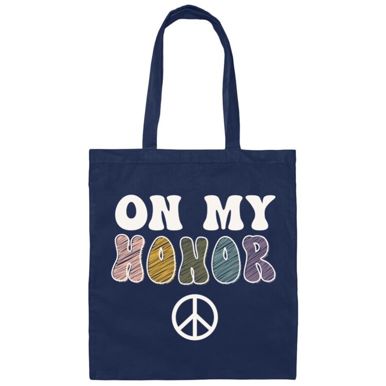 On My Honor Girl Scout Tote Bag for Troop Leaders and Cadettes Seniors Ambassadors Navy