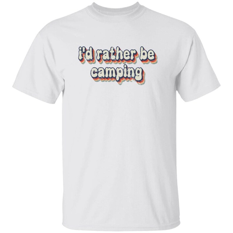 YOUTH I'd Rather Be Camping T-Shirt for Girl Scouts and Girls Camp White