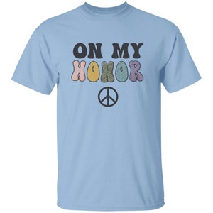YOUTH On My Honor Tshirt for Girl Scouts Light Blue