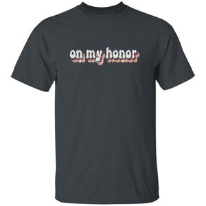 YOUTH On My Honor T-Shirt for Daisy, Brownie and Junior Girl Scouts Dark Heather
