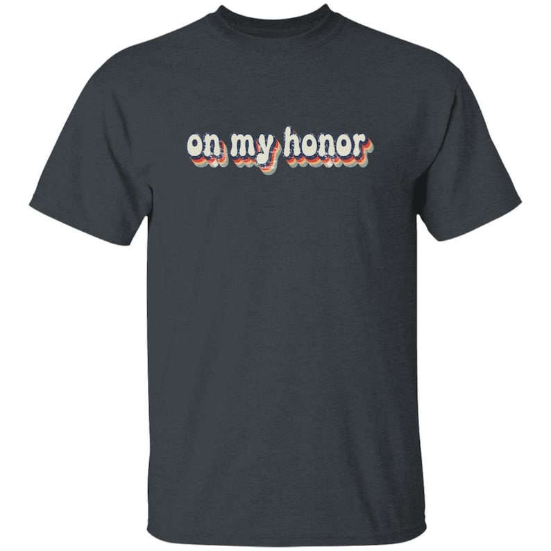 YOUTH On My Honor T-Shirt for Daisy, Brownie and Junior Girl Scouts Dark Heather