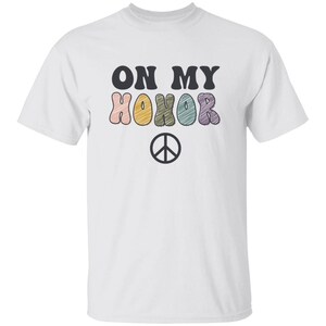 YOUTH On My Honor Tshirt for Girl Scouts White