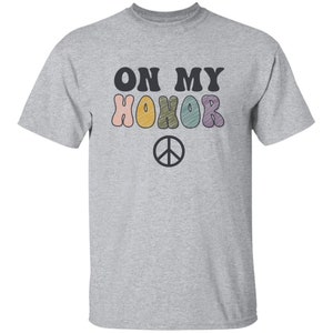YOUTH On My Honor Tshirt for Girl Scouts Ash