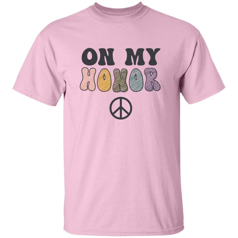 YOUTH On My Honor Tshirt for Girl Scouts Light Pink