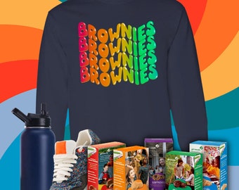 ADULT Long Sleeve Brownie T-Shirt in Adult Plus Sizes for Girl Scout Troop Leaders