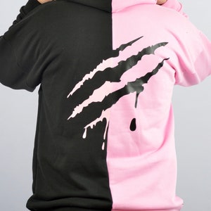 Two tone split hoodie discount