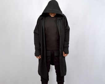 Übergroßer Umhang mit Kapuze, Unisex-Cardigan, übergroßer Cardigan, Kapuzenmantel, Gothic-Mantel, Urban-Kleidung, warmer Kapuzenmantel, Größen S bis 5XL