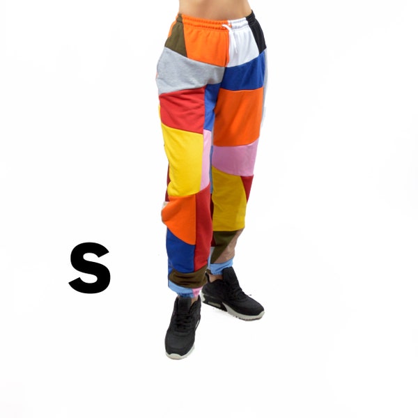 Unique colorful patchwork sweatpants, high quality fabric pants, women's sweatpants, yoga pants, cozy pants