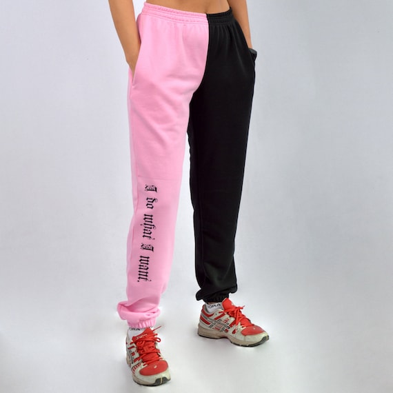 Women's Two Tonne Joggers, Contrast Colors Sweat Pant, Half and