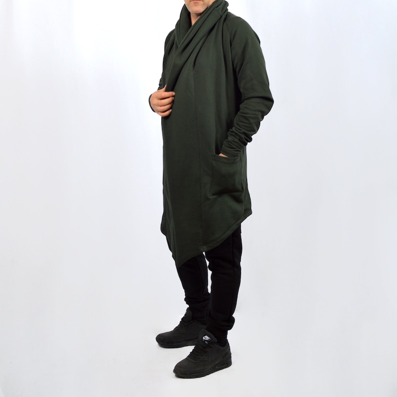 Unisex Oversized Hood Cardigan Long Black Khaki or White - Etsy