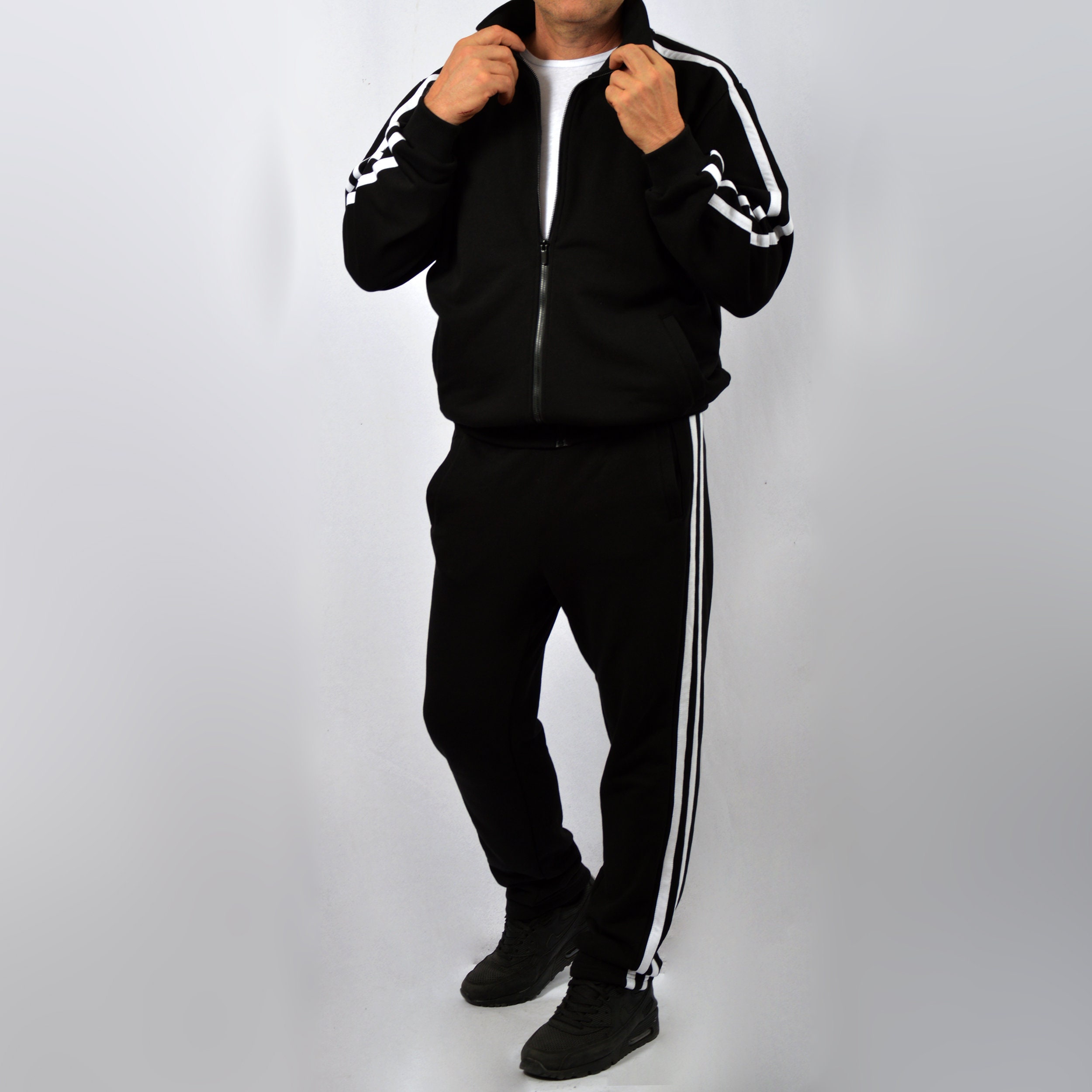 Black and yellow tracksuit mens deals