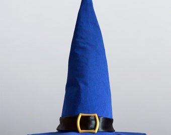 Witch hat, blue wizard hat, cosplay wide brim hat.