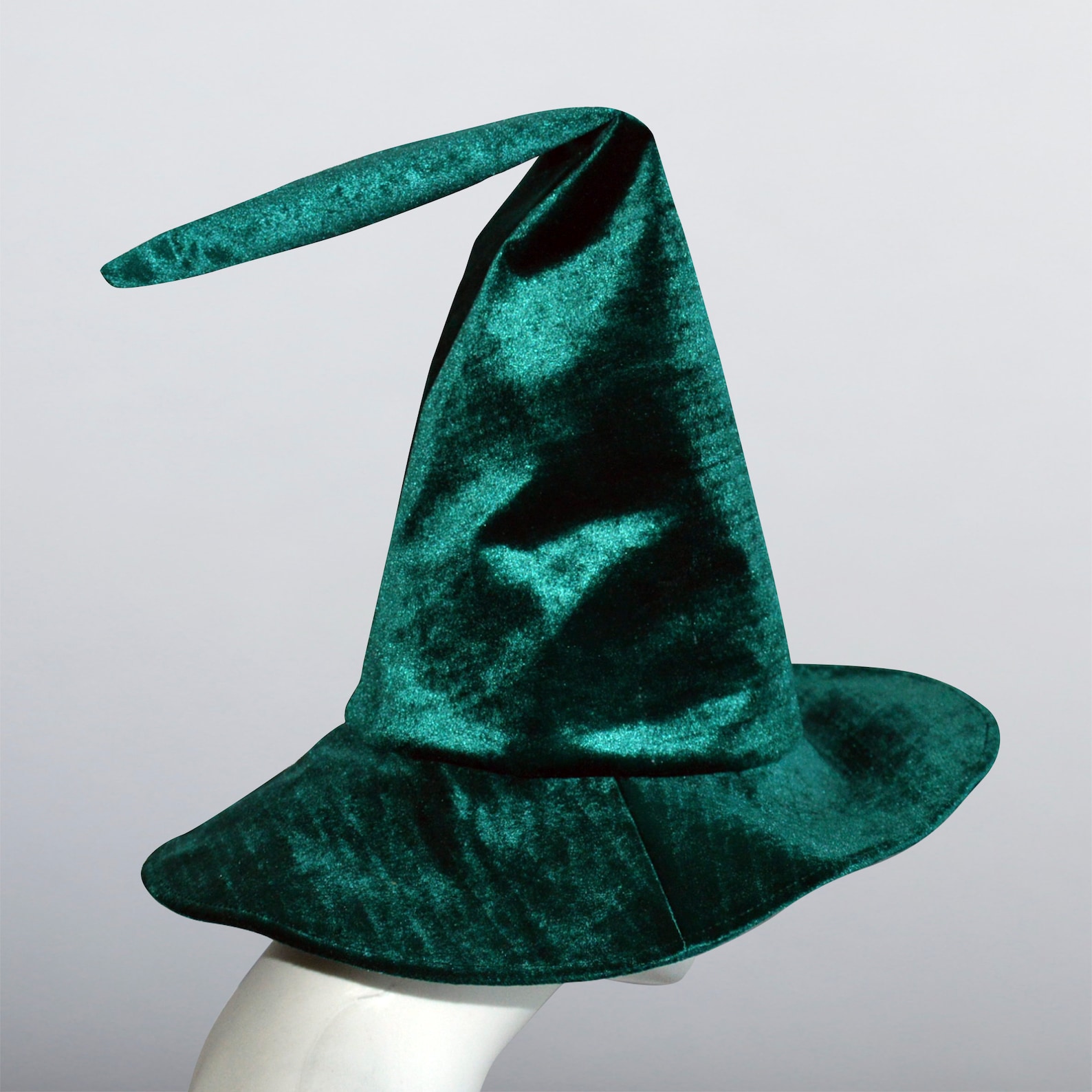 Green Velvet Hat. Wizard Hat Wide Brim Hat Witch or Wizard Etsy