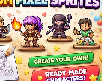 Custom Sprite Design Made to Order | Personalized Pixel Character | Gaming Room Decor