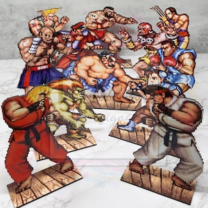Street Fighter Inspired Wooden Sprites | Retro Gaming Art