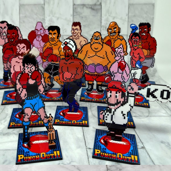 Mike Tyson's Punch-Out Inspired Wooden Sprites | Retro Gaming Art