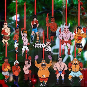 Wooden Punch-Out Inspired Christmas Ornament | Gaming Holiday Decor
