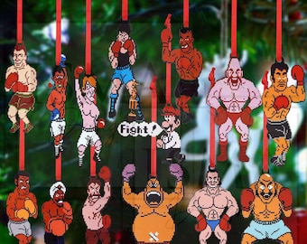 Wooden Punch-Out Inspired Christmas Ornament | Gaming Holiday Decor