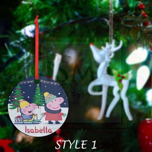 Custom Christmas Ornament - Peppa Pig Inspired