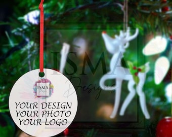 Personalized Round Wooden Christmas Ornament | Custom Photo Decor