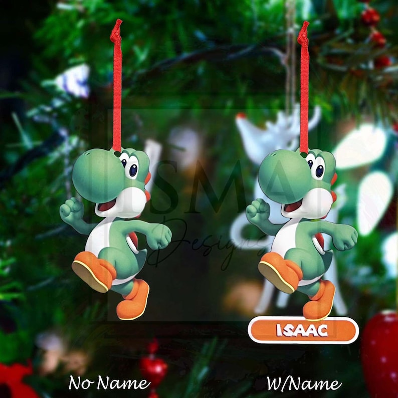 Wooden Mario Bros Inspired Custom Christmas Ornament | Gaming Holiday ...