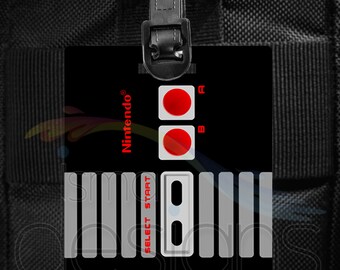 Personalized Retro Gaming Luggage Tag: Nintendo Controller Design