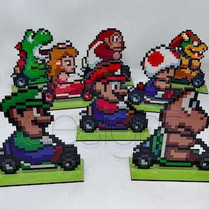 Super Mario Kart Inspired Wooden Sprites | Retro Gaming Art Collection