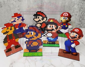 Mario Evolution Inspired Wooden Sprites | Retro Gaming Art