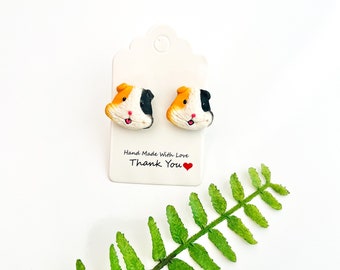 Handmade Guinea Pig stud Earring, Guinea Pig jewellery, Cavy earrings for women, hamster stud earrings, guinea pig lovers gifts, pet studs