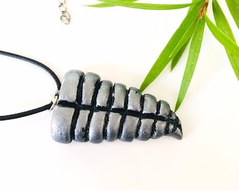 Handmade Polymer Clay Rattlesnake Tail Necklace